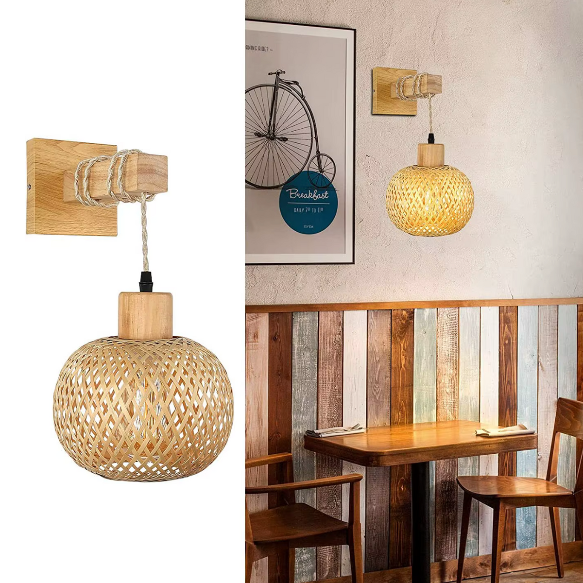 Applique Murale Bois Bambou