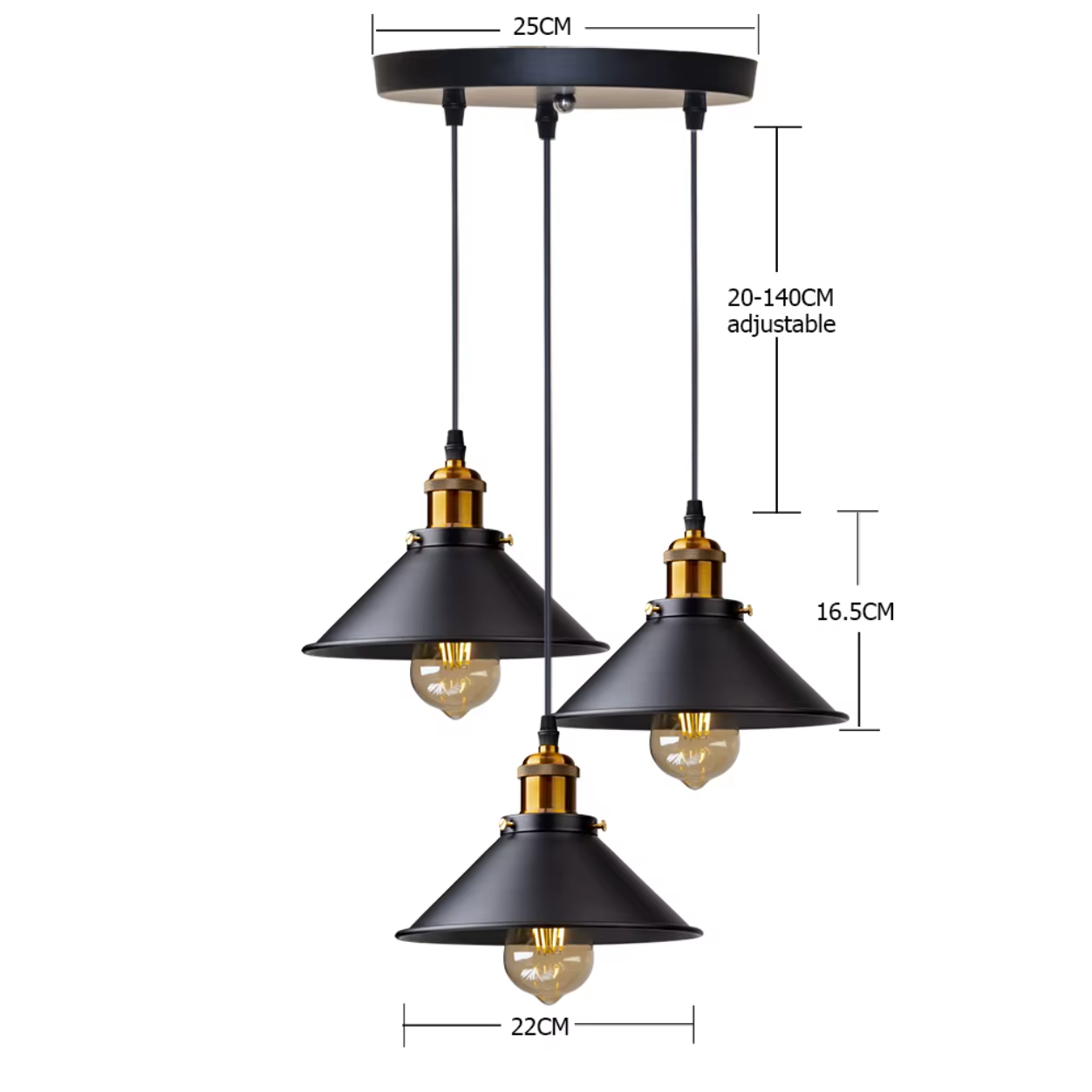 Lustre cuisine noir