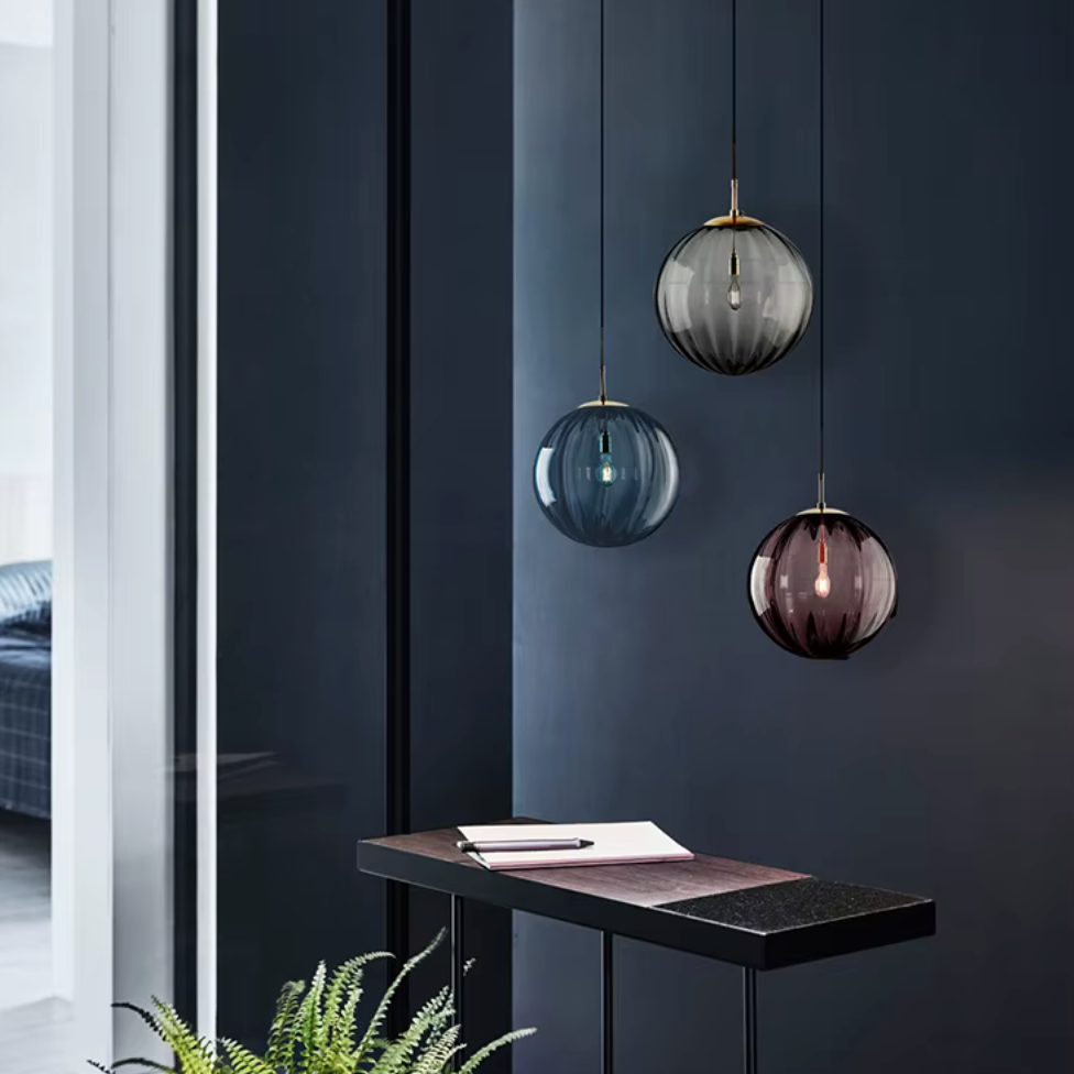 Lustre verre bulbe design