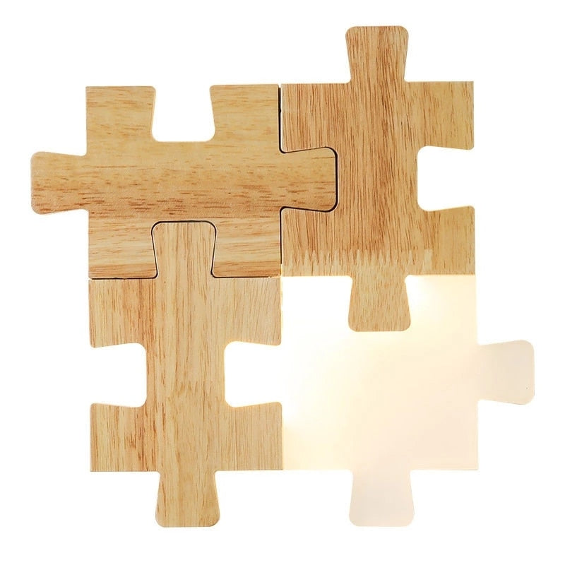 Applique murale bois puzzle