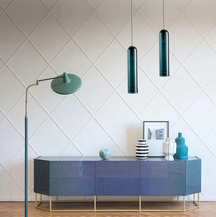 Lustre chambre bleu canard