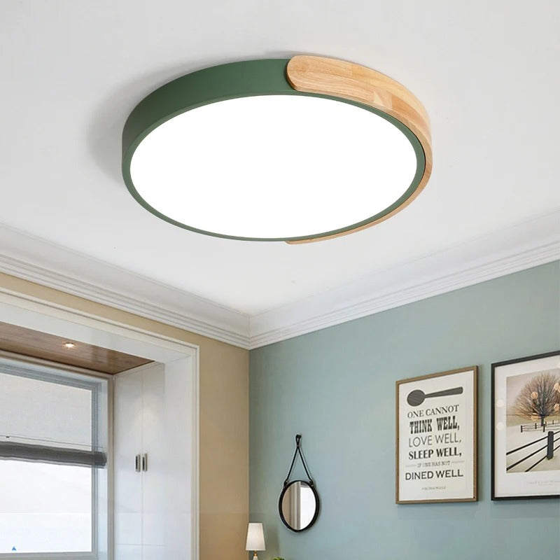 Plafonnier rond moderne vert