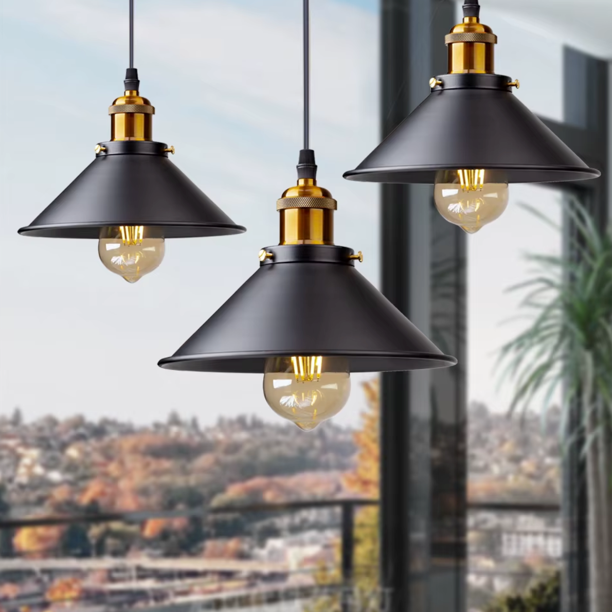 Lustre cuisine noir