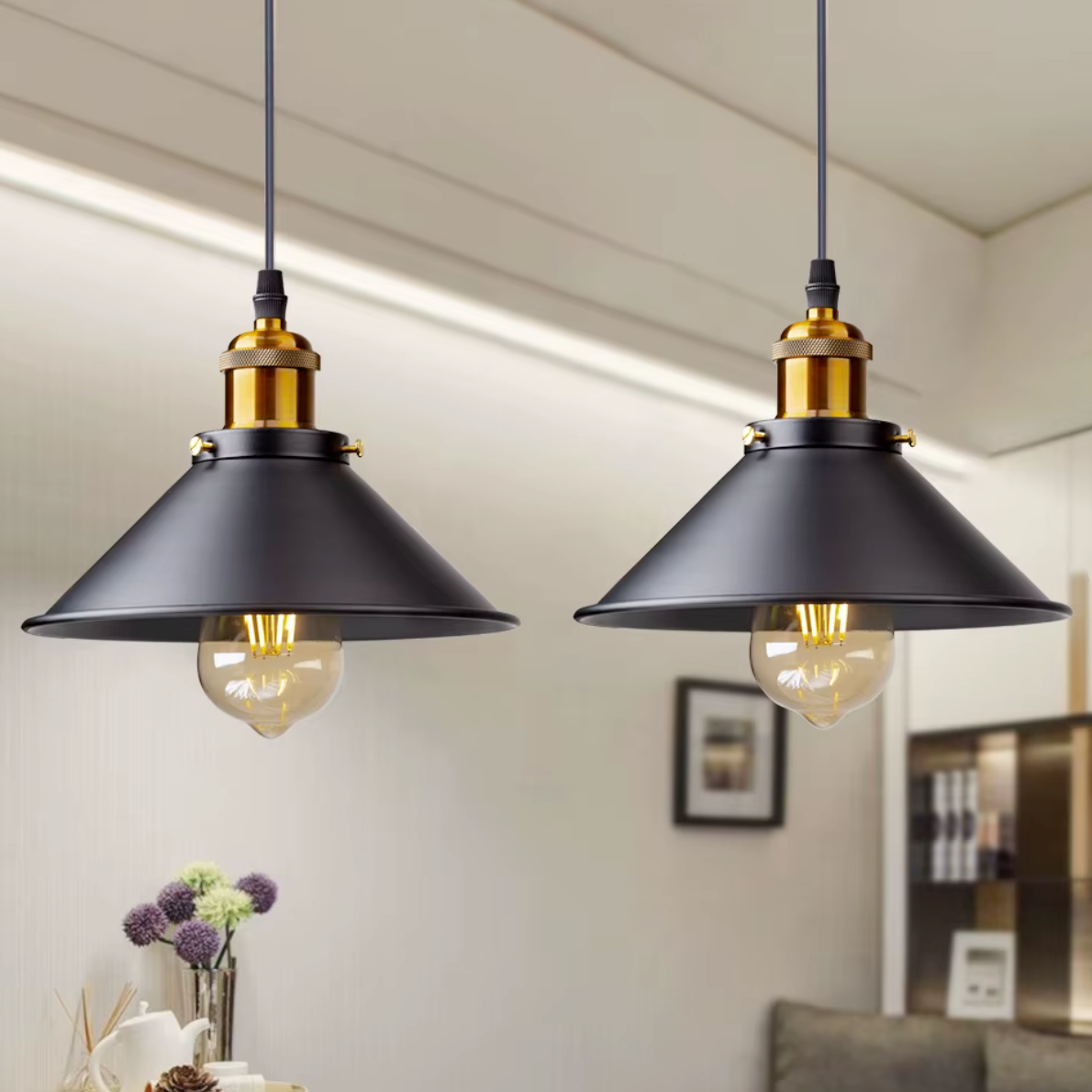 Lustre cuisine noir