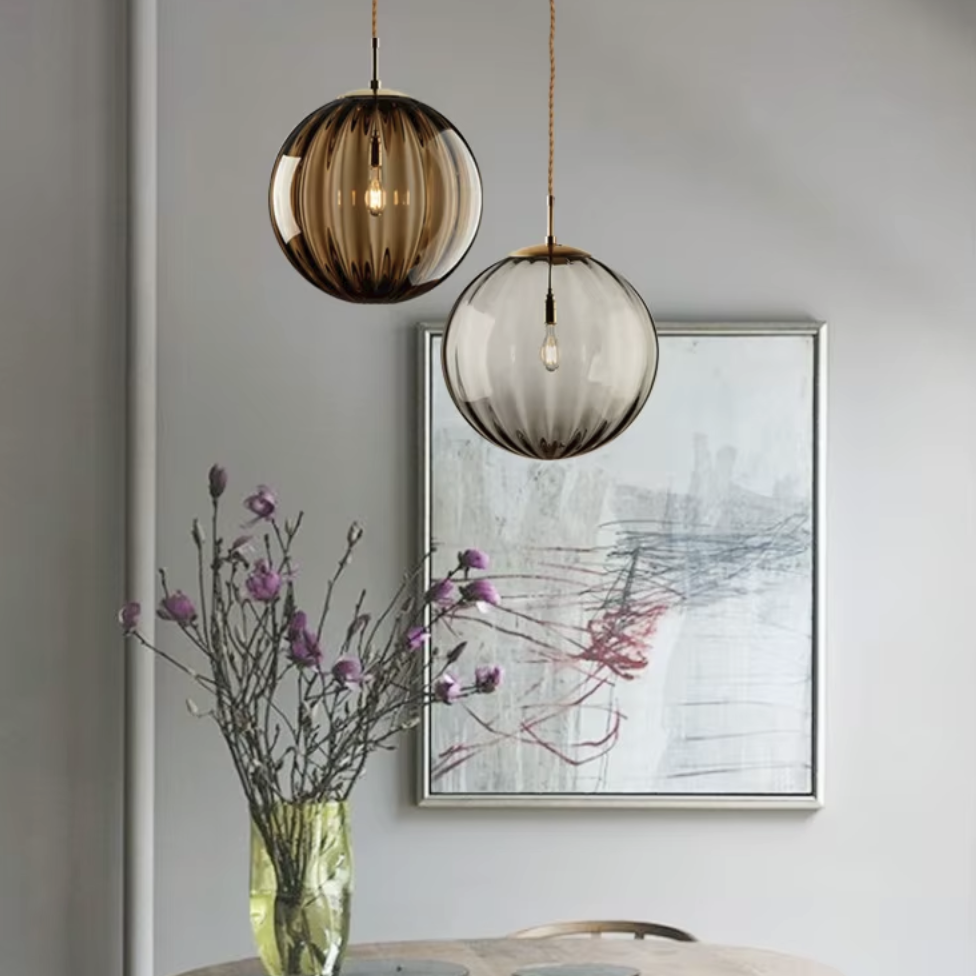 Lustre verre bulbe design
