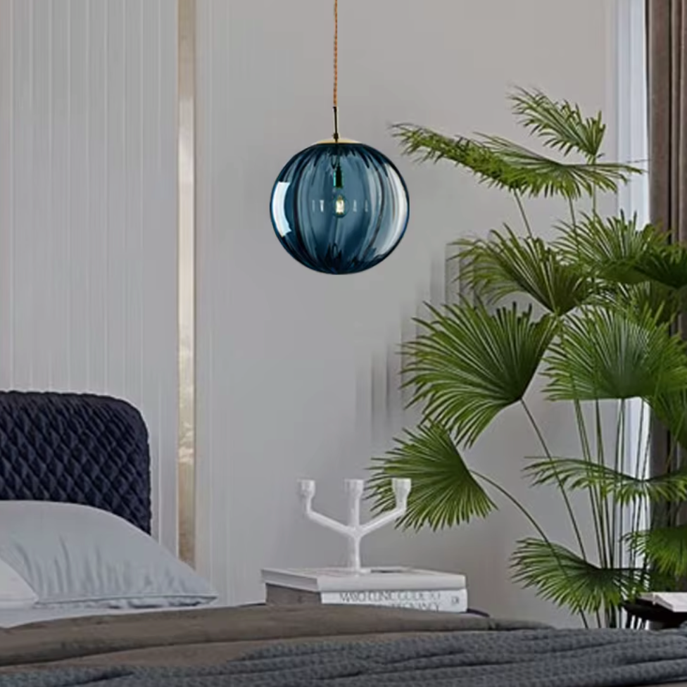 Lustre verre bulbe design