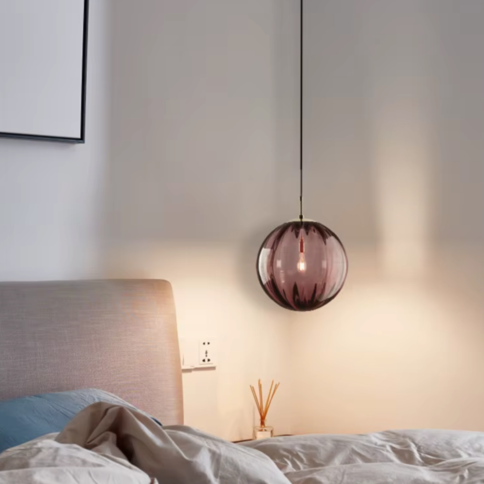 Lustre verre bulbe design