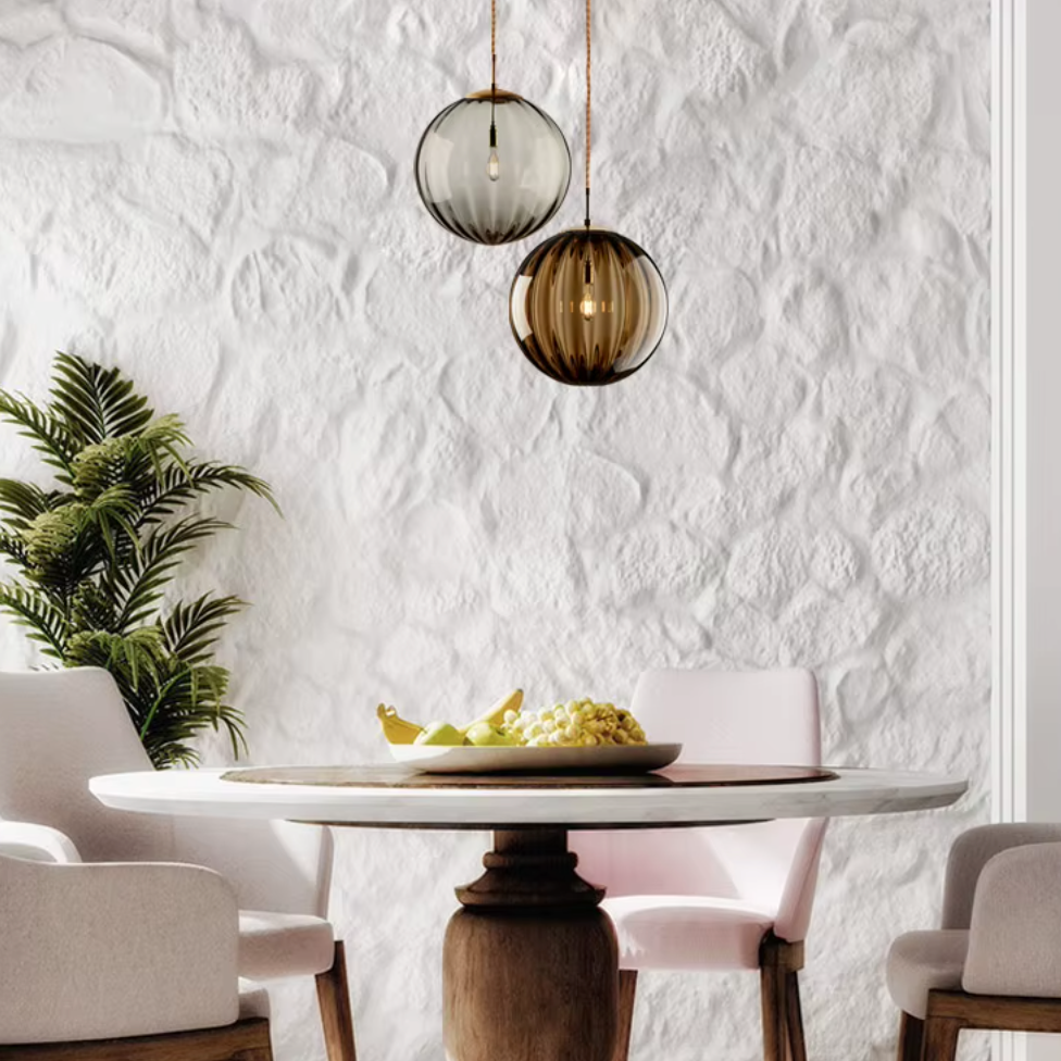 Lustre verre bulbe design