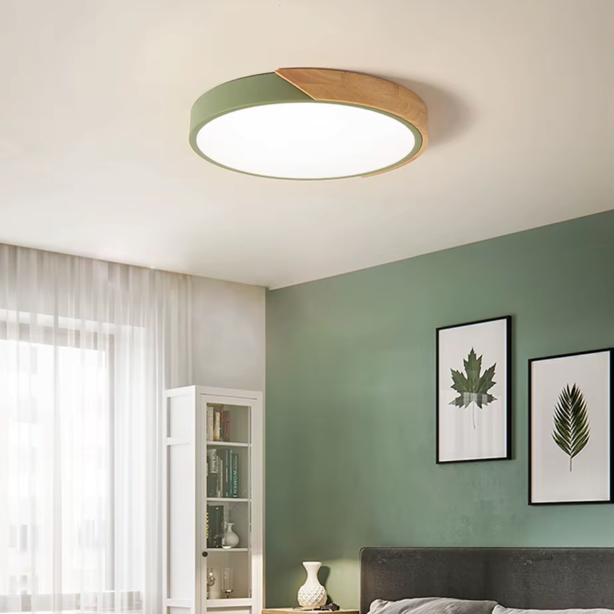 Plafonnier salle de bain vert