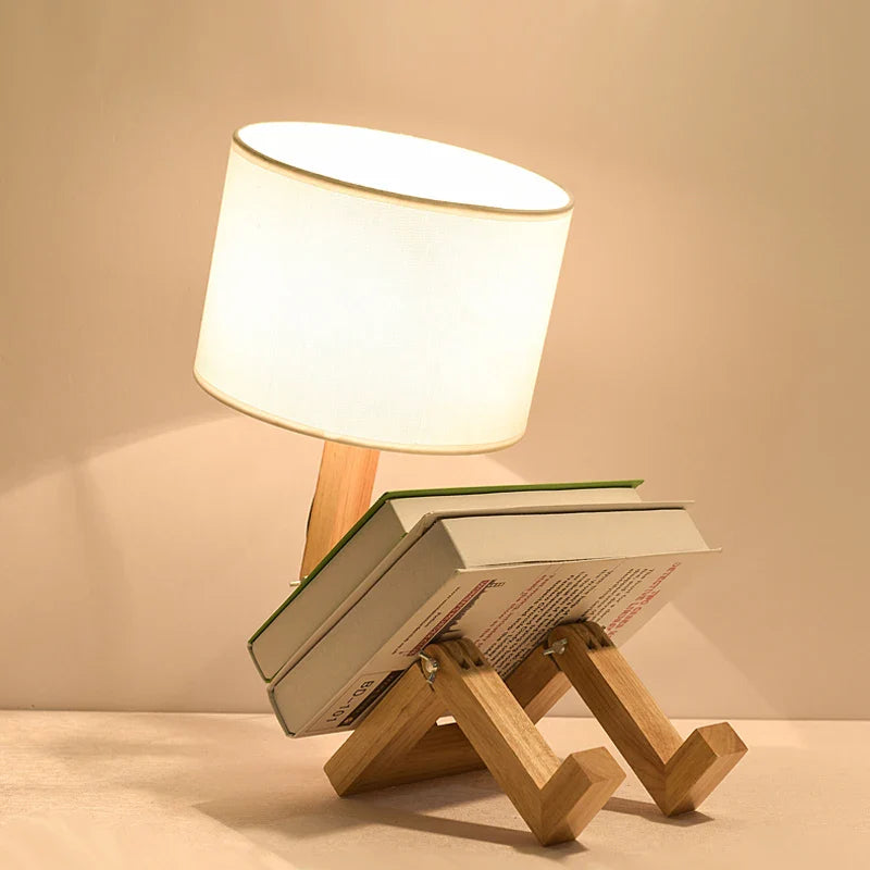 Lampe de chevet bois originale