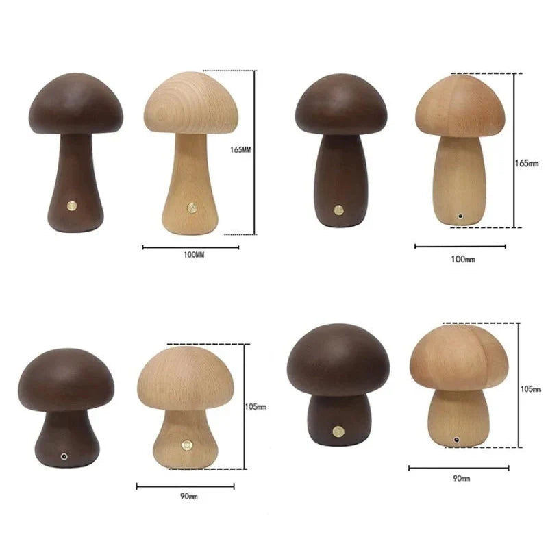 Lampe de chevet bois champignon dimension